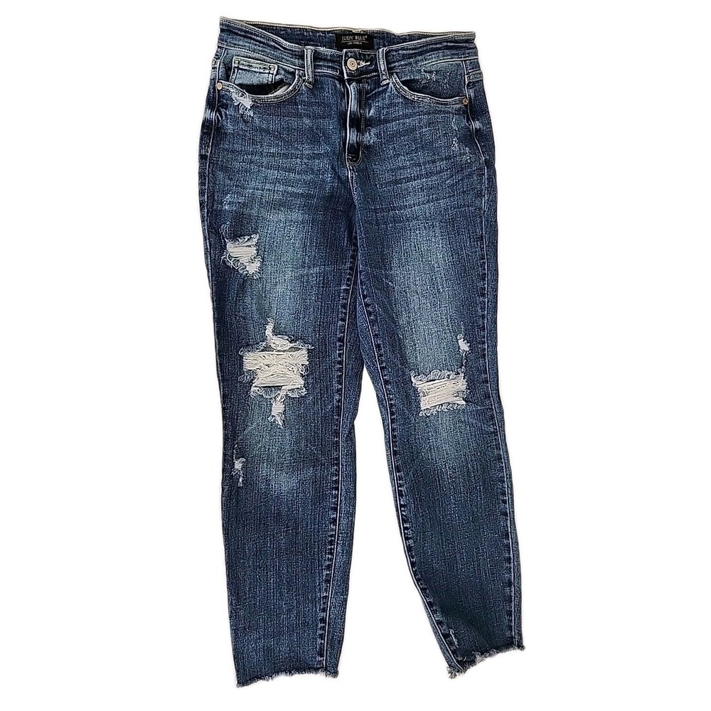 Judy Blue Women's 30W/26L "Kyla" Jeans Relaxed‎ Fit Straight Leg Distressed Y2K